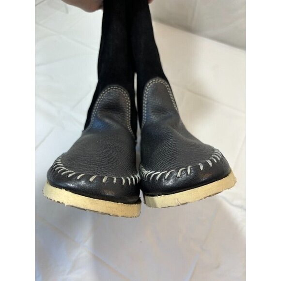 Anthropologie Buyamba Cycle of Hope Tall Black Lace up Boots Italy - Picture 9 of 14